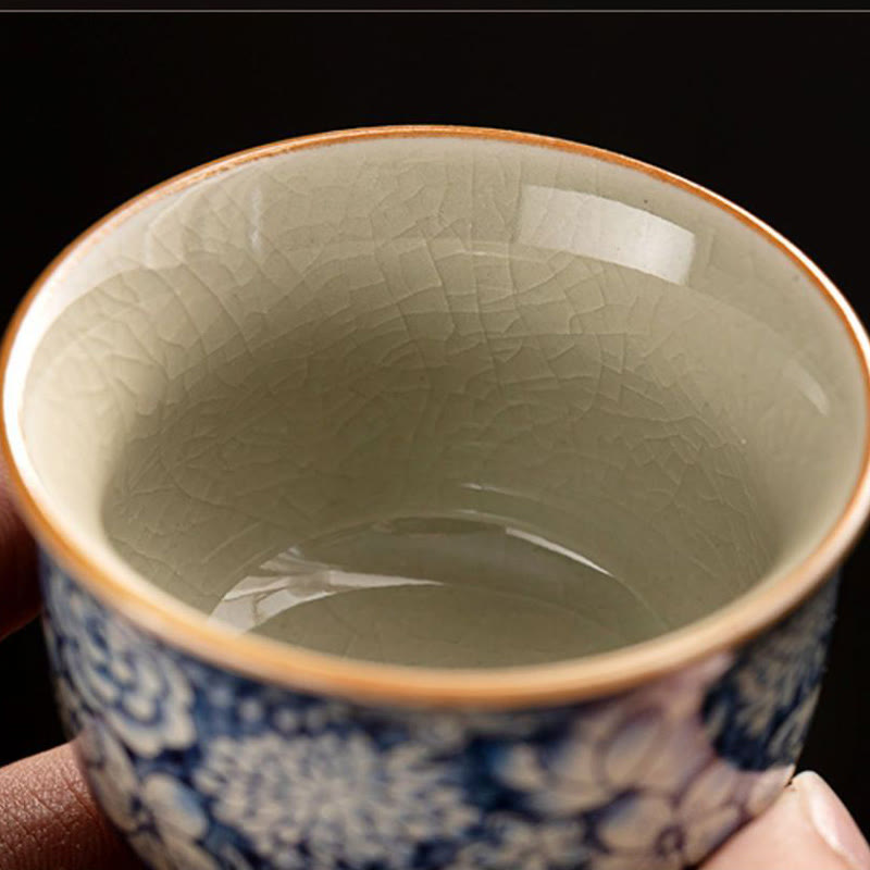 Schöne Teetassen Lotus Pfingstrose Keramik Matcha
