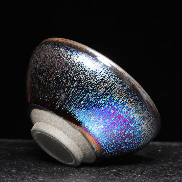 Schöne Teetassen Blau Tenmoku Jianzhan Geschenk Gaiwan