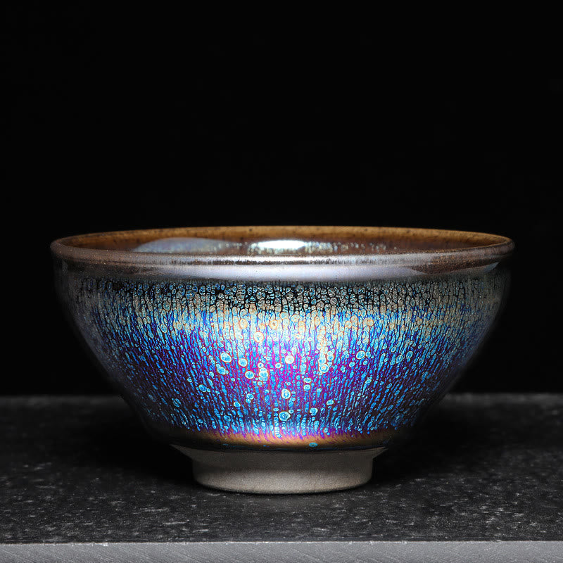 Schöne Teetassen Blau Tenmoku Jianzhan Geschenk Porzellan