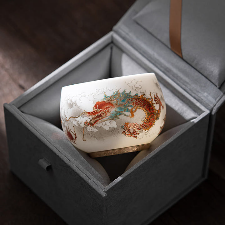 Schöne Teetassen Drachen Phönix Koi Keramik Geschenk