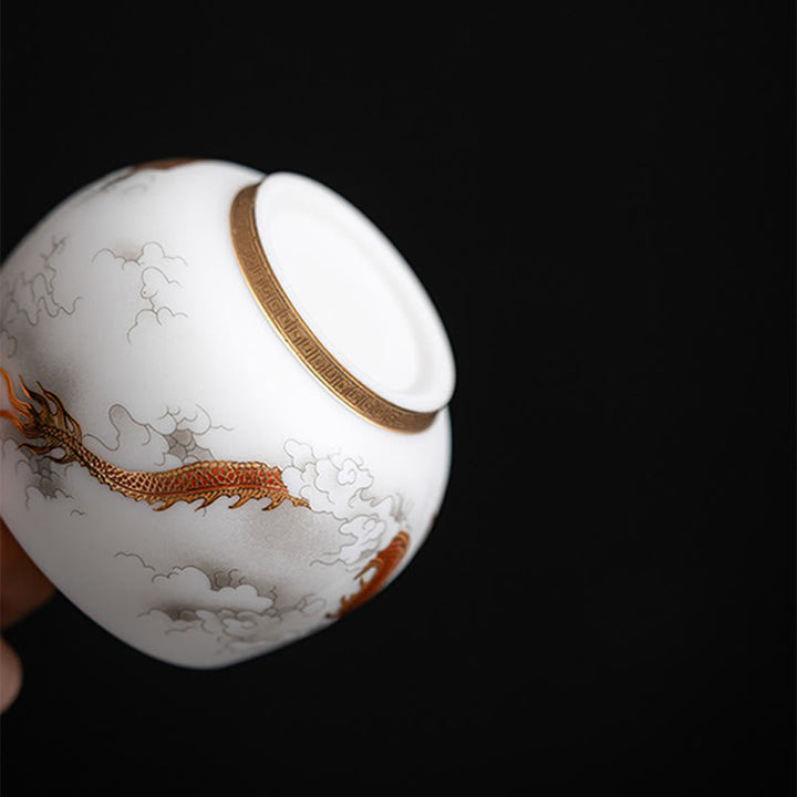 Schöne Teetassen Drachen Phönix Koi Keramik Matcha