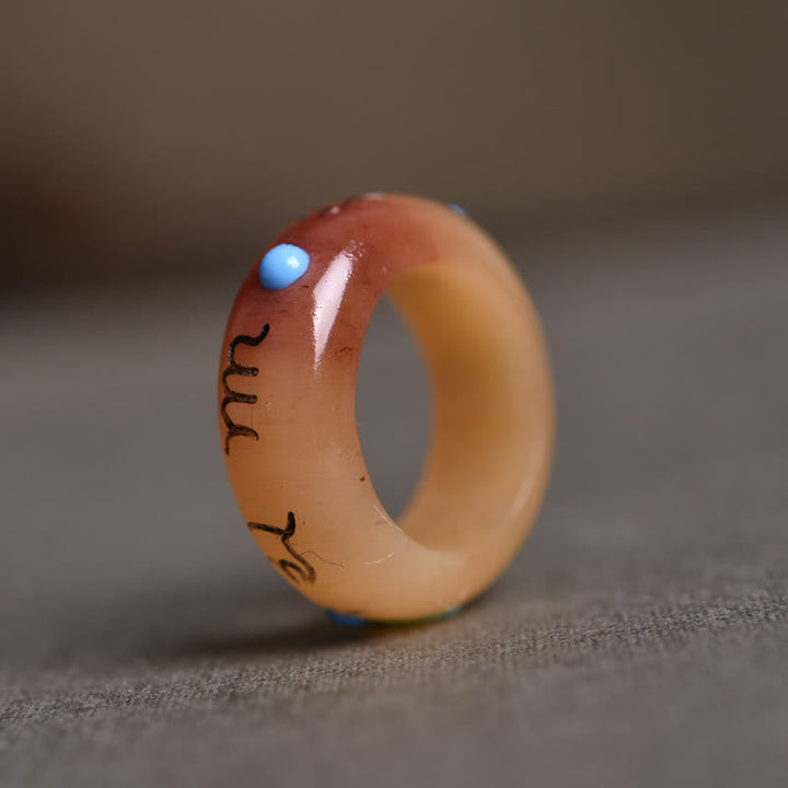 Ring Kamelknochen Om Mani Padme Hum – Schutz