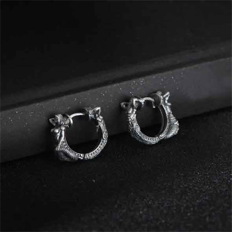 Drachen Ohrringe Sterling Silber Schutz Boho Schmuck spirituell Ohrhänger Creolen