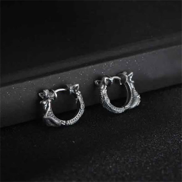 Drachen Ohrringe Sterling Silber Schutz Boho Schmuck spirituell Ohrhänger Creolen