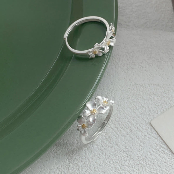 Ring 925 Silber Gardenie Blüten Schutz Glück Energie