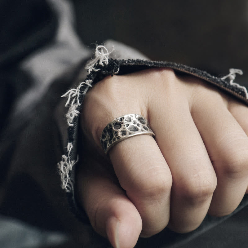 Ring 925 Silber Relief Design Schutz Fengshui Symbol Amulett