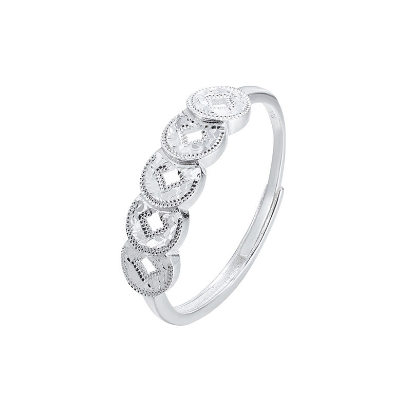 Ring 925 Silber Fünf Kaiser Münzen Schutz Glück filigran verstellbar