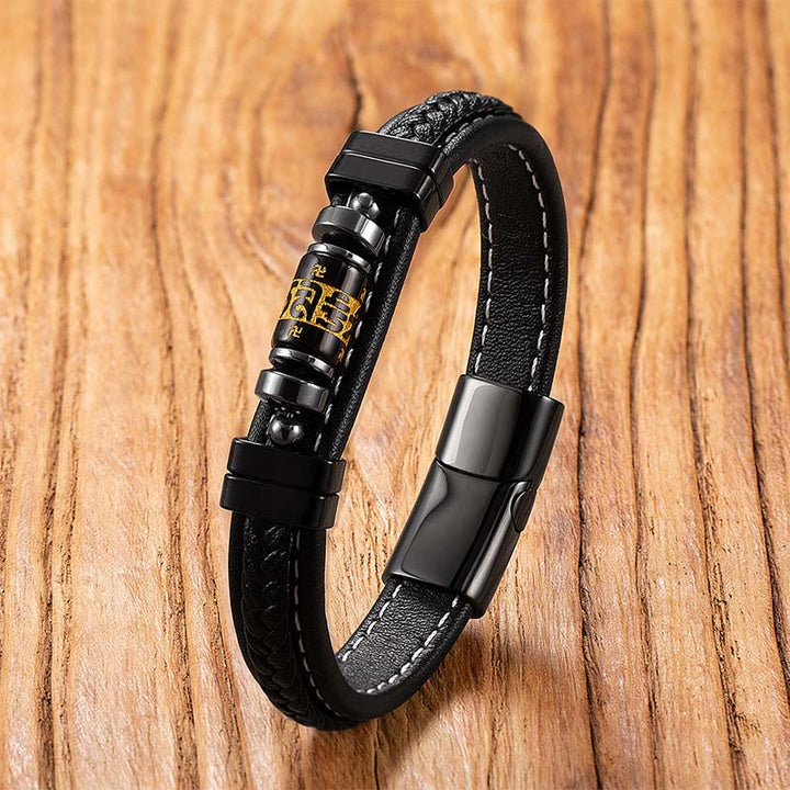 Armband Schwarzer Onyx Om Mani Padme Hum – Schutz & Balance