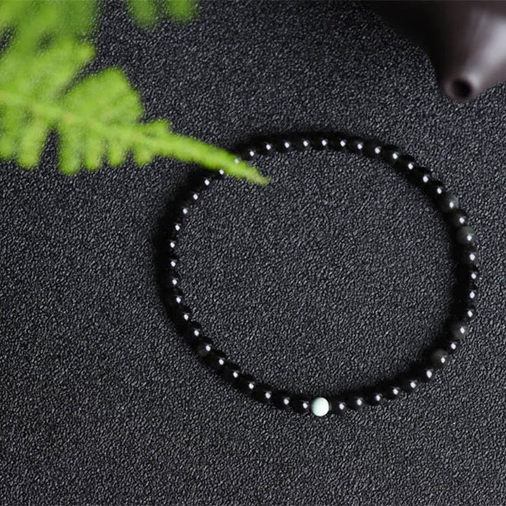 Armband Schwarzer Obsidian Türkis – Stärke Perlen Schutz Energie Handgelenk