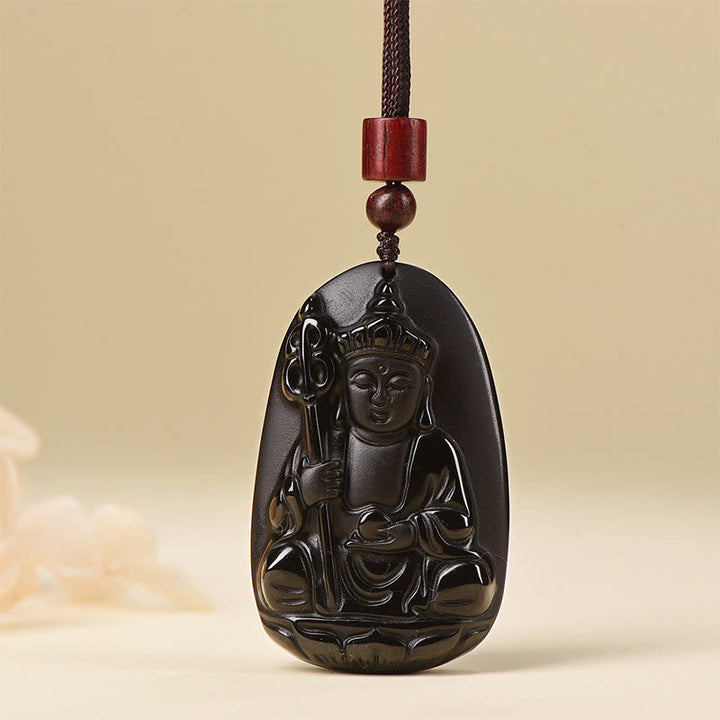 Kette Schwarzer Obsidian Ksitigarbha – Erfüllung