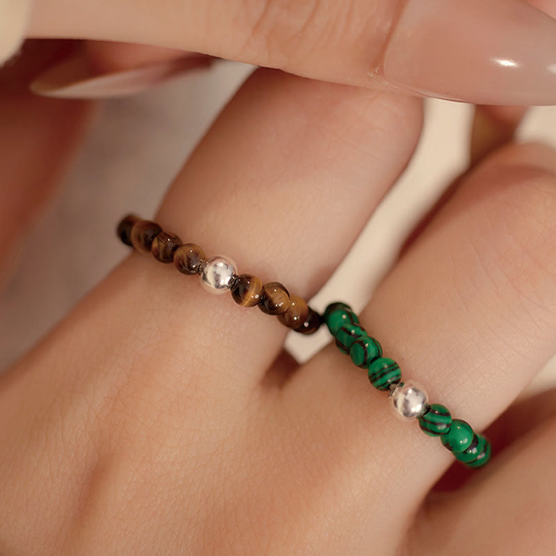 Ring 925 Silber Jade Onyx Segen Glück Schutz Fengshui