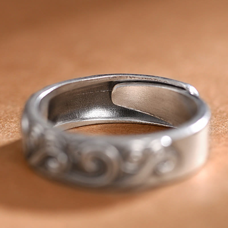 Ring 999 Silber Glückswolken Segen Fengshui Glück graviert