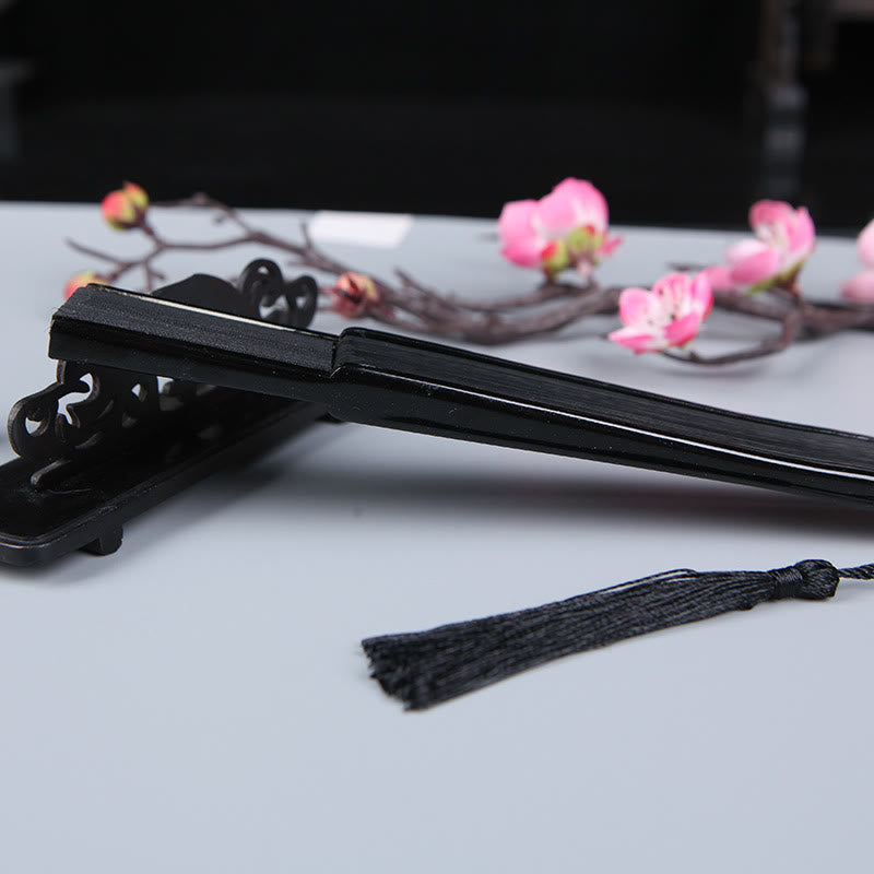 Seidenfächer Sakura Kamelie Handarbeit