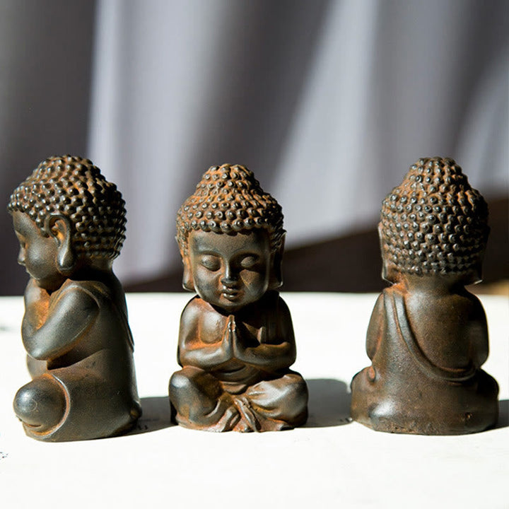 Shakyamuni Buddha Eisen Rost Klein Glücksbringer