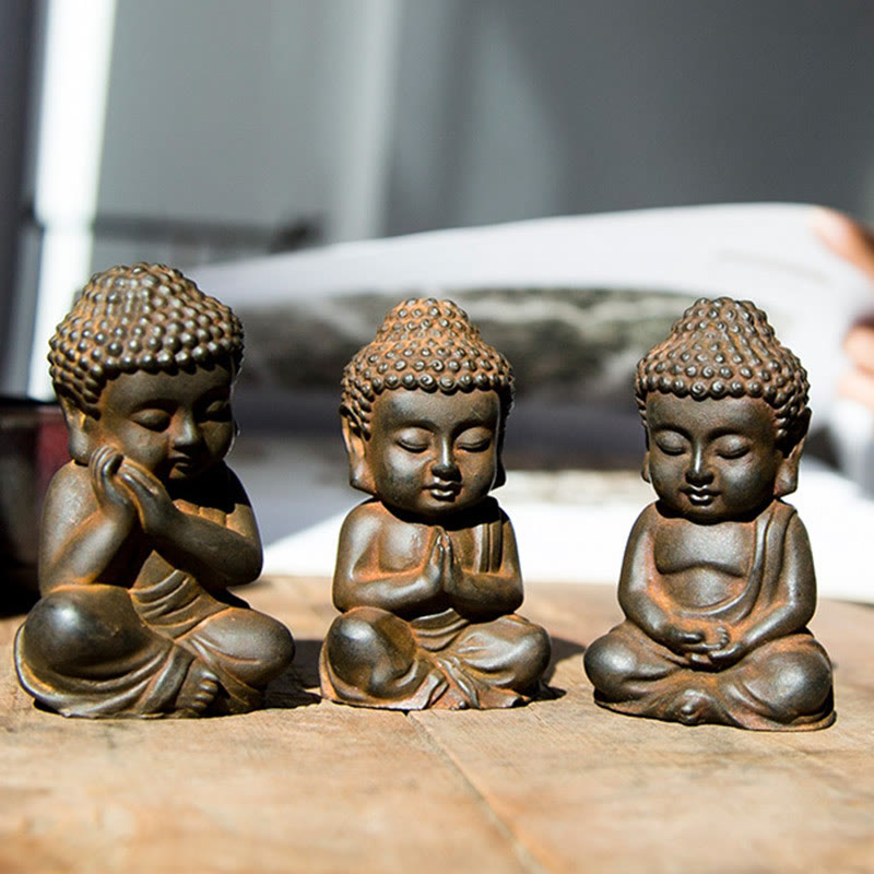 Shakyamuni Buddha Eisen Rost Klein Statue