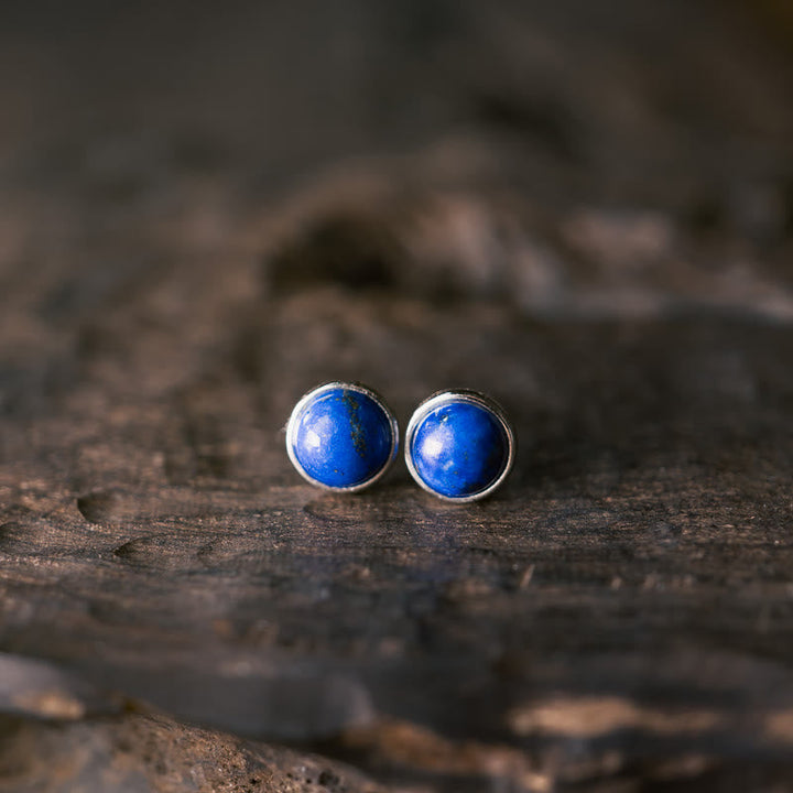 Ohrringe Lapislazuli Silber Balance Ohrstecker blau Boho Schmuck spirituell