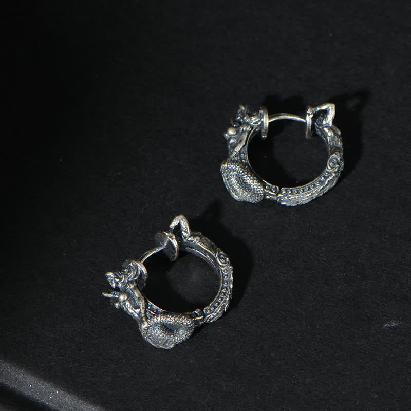 Drachen Ohrringe Sterling Silber Schutz Boho Schmuck spirituell Creolen