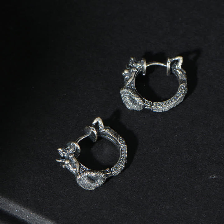 Drachen Ohrringe Sterling Silber Schutz Boho Schmuck spirituell Creolen
