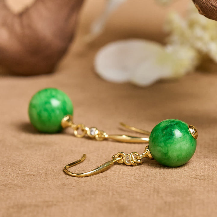 Ohrringe Chalcedon Silber Stärke Mut grüne Edelstein Ohrhänger Boho Schmuck spirituell