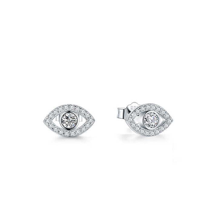 Ohrringe Silber Böses Auge Schutz Zirkonia Ohrstecker spirituell Boho Schmuck