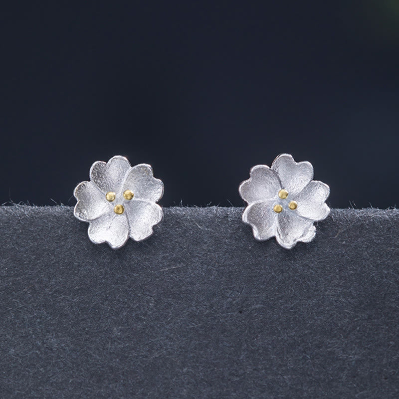 Kirschblüte Ohrringe Silber zarte Blüten Boho Schmuck spirituell Ohrstecker
