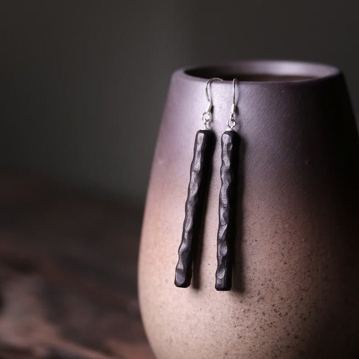 Ohrringe Ebenholz Silber – Balance & Frieden