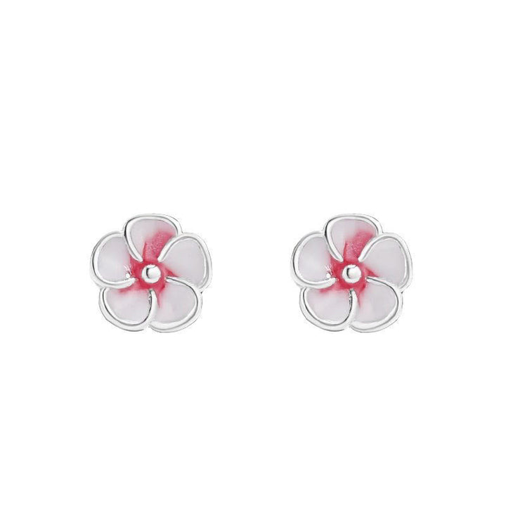 Ohrringe Silber Pfirsichblüte Segen Blüten Ohrstecker rosa weiß zart