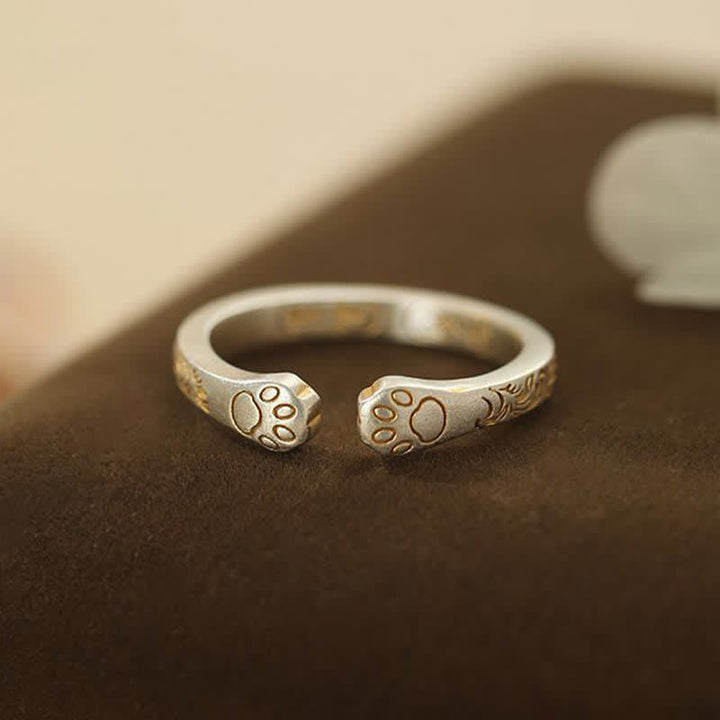 Ring 999er Silber Katzenpfote – Balance mit Krallenmotiv elegant