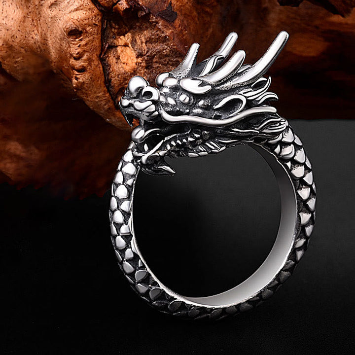 Ring 999 Silber Drachen Glück Schutz Stärke Fengshui Schmuck