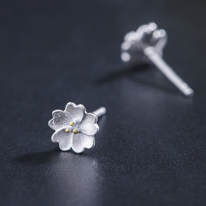 Kirschblüte Ohrringe Silber zarte Blüten Ohrstecker Boho Schmuck spirituell
