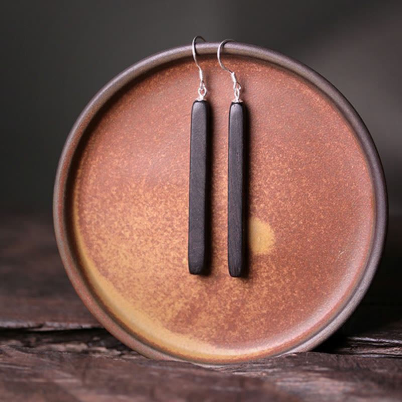 Ohrringe Ebenholz Silber Balance Frieden Schmuck spirituell Ohrhänger Boho