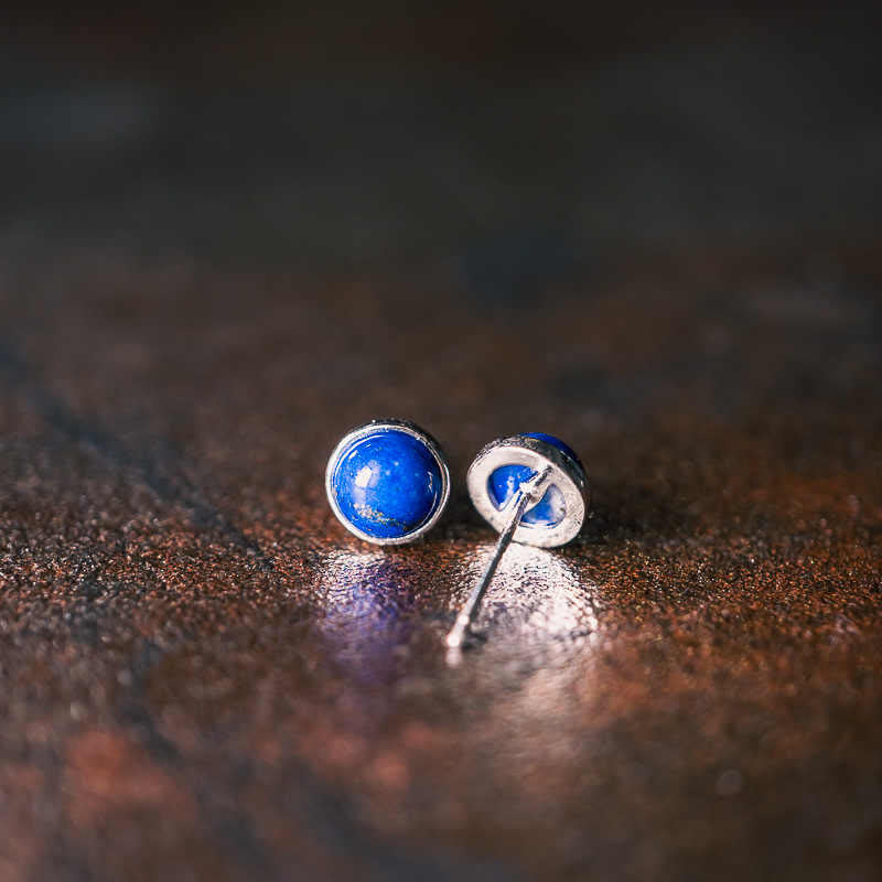 Lapislazuli Ohrringe Silber Ohrstecker Boho Schmuck spirituell Balance blau