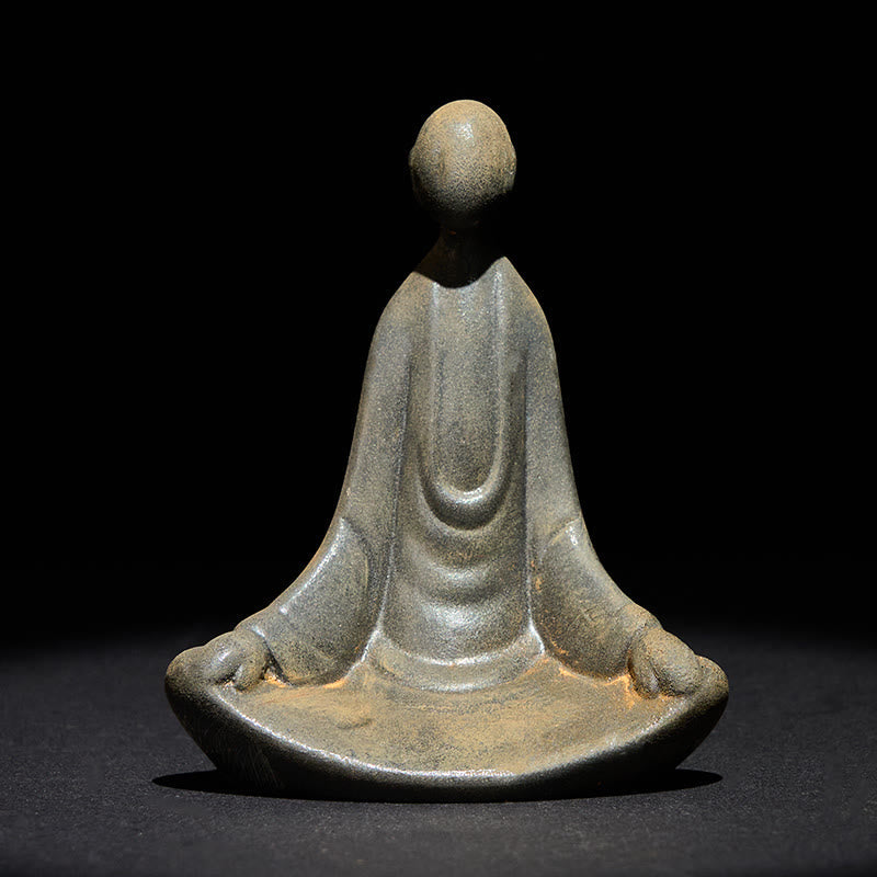 Sitzender Buddha Eisen Rost Harz Deko