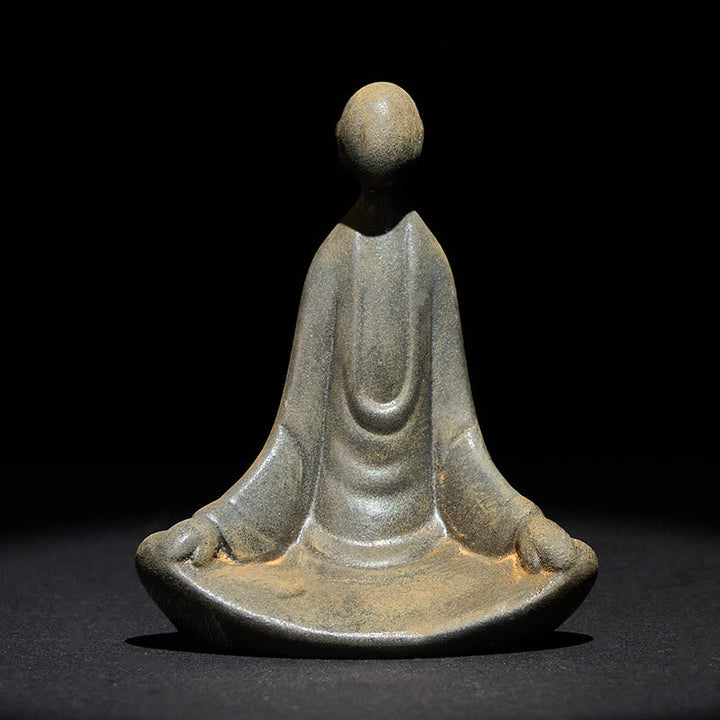 Sitzender Buddha Eisen Rost Harz Deko