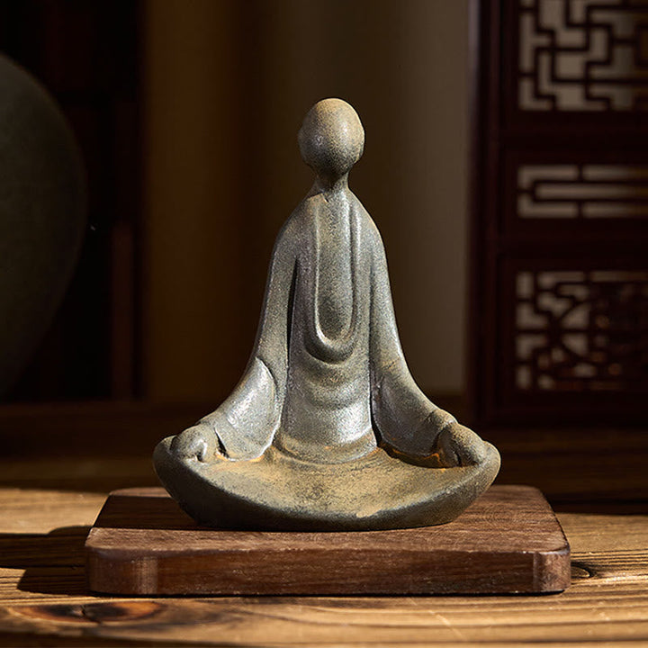 Sitzender Buddha Eisen Rost Harz Feng Shui