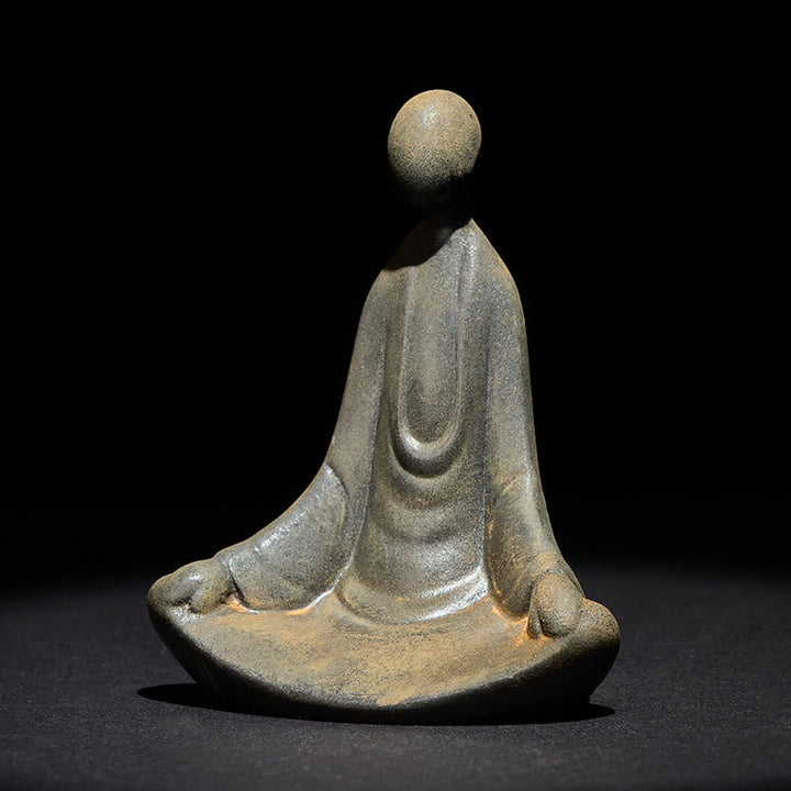 Sitzender Buddha Eisen Rost Harz