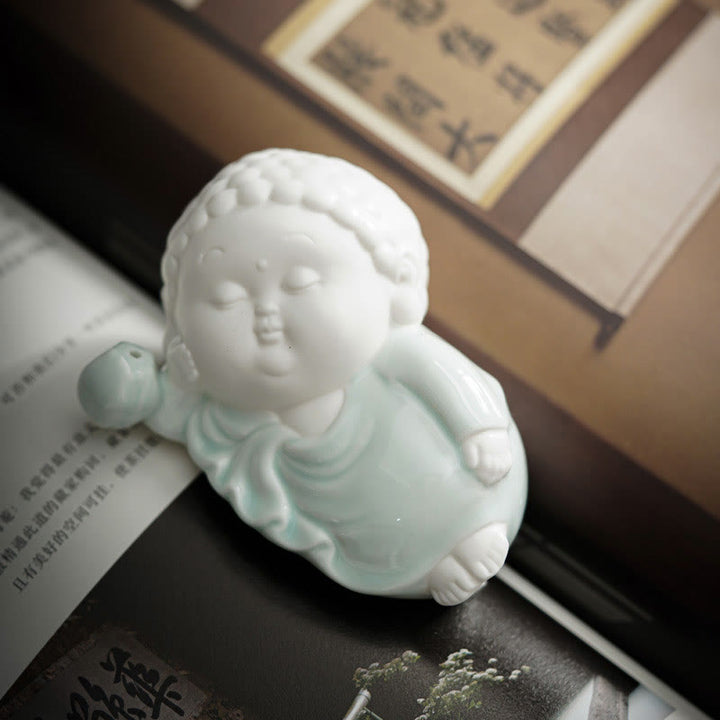 Sitzender Buddha Räucherbrenner Keramik Statue