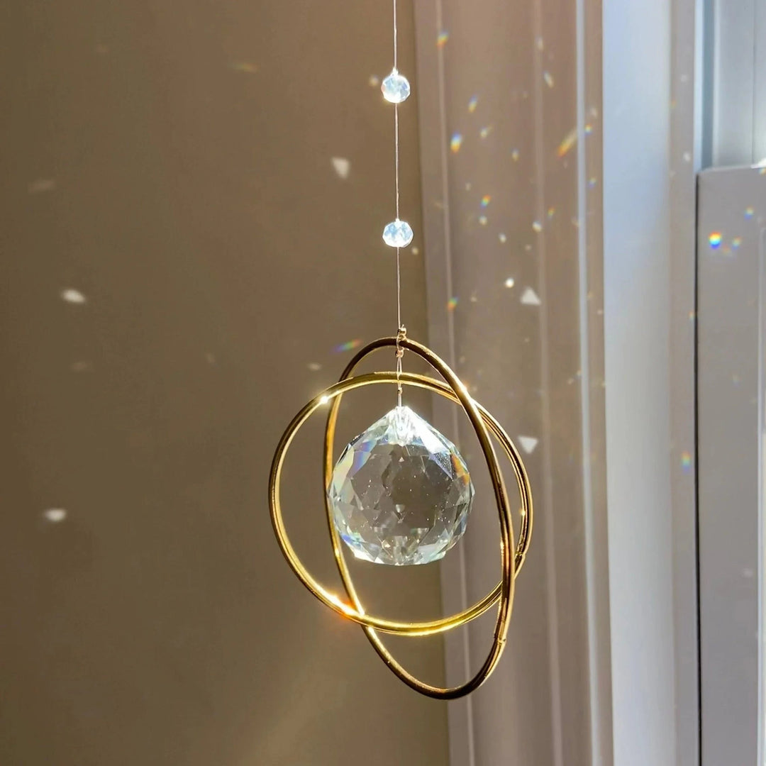 Sonnenfänger Goldene Ringe Kristall
