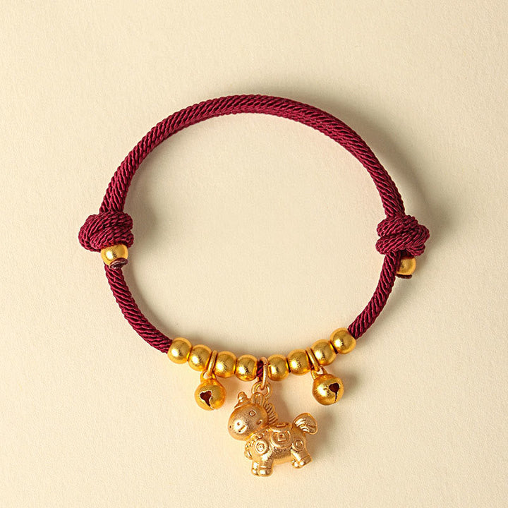 Armband Rote Schnur Kupfer Pferd – Glück & Stärke