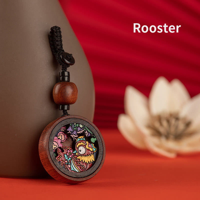 Schlüsselanhänger Drache Rosenholz – Ruhe