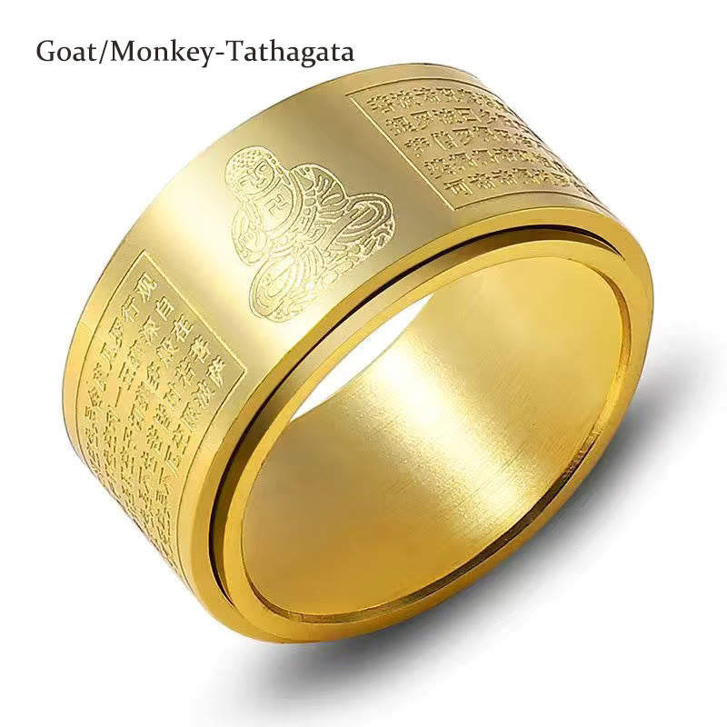 Ring Titanstahl Tierkreis Herzsutra – Ruhe