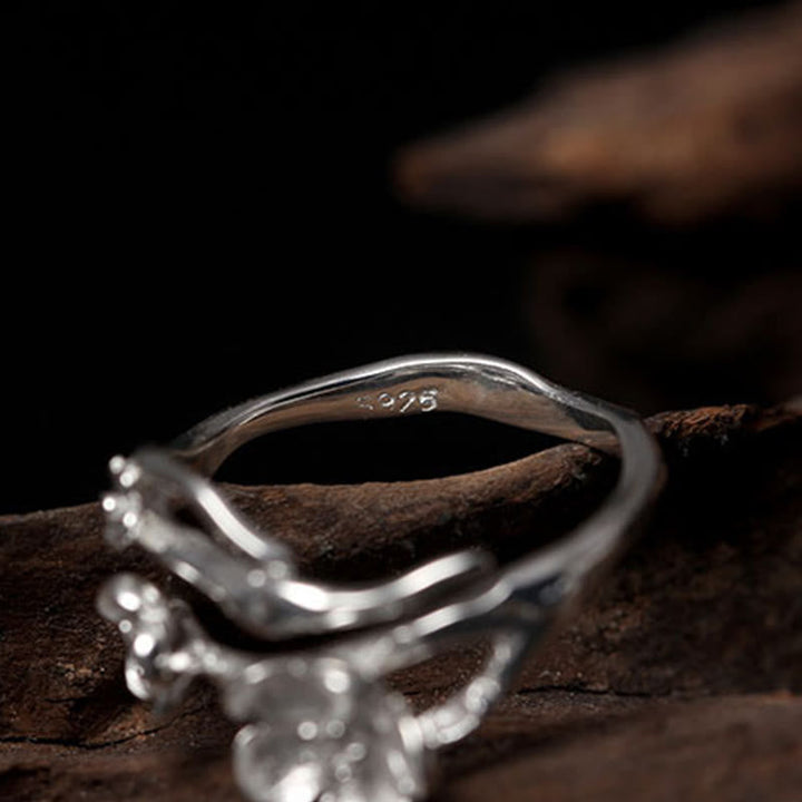 Ring 925 Silber Pflaumenblüte – Balance mit feinem Fengshui Design