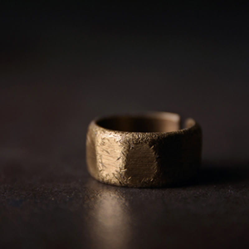 Kupfer Ring Tibetisch strukturiert Feng Shui Wohlstand Glück Schutz