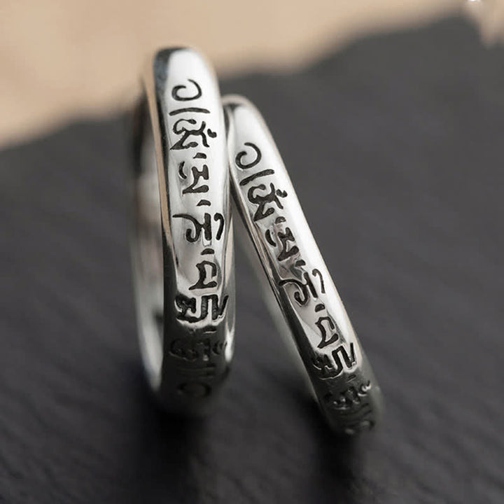 Ring 925 Silber Om Mani Padme Hum Liebe Frieden Engravierter Schmuck