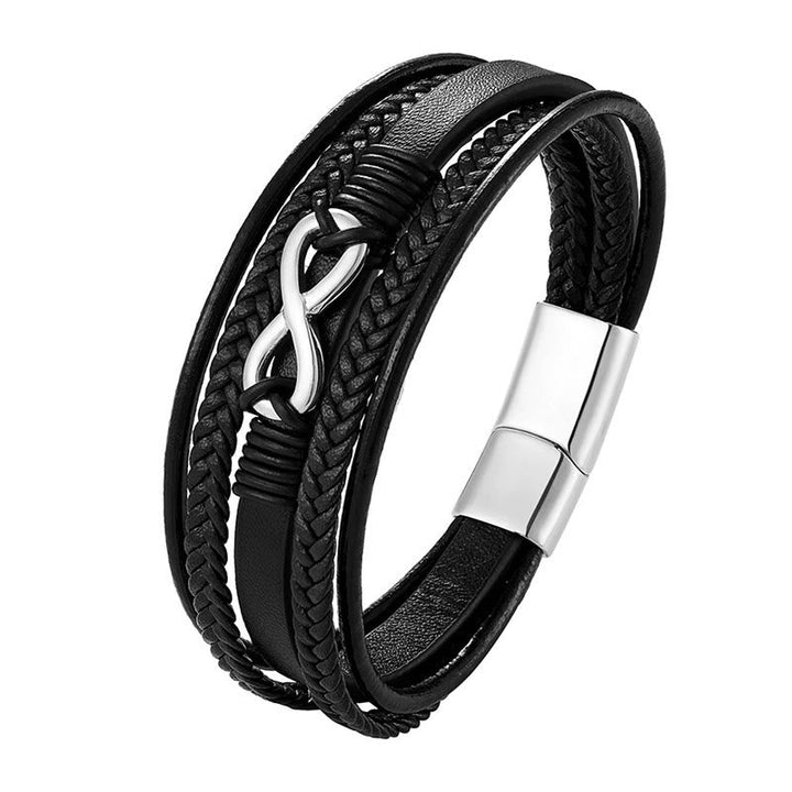 Armband Bunt Infinitely Titanstahl Layered Leder – Stärke