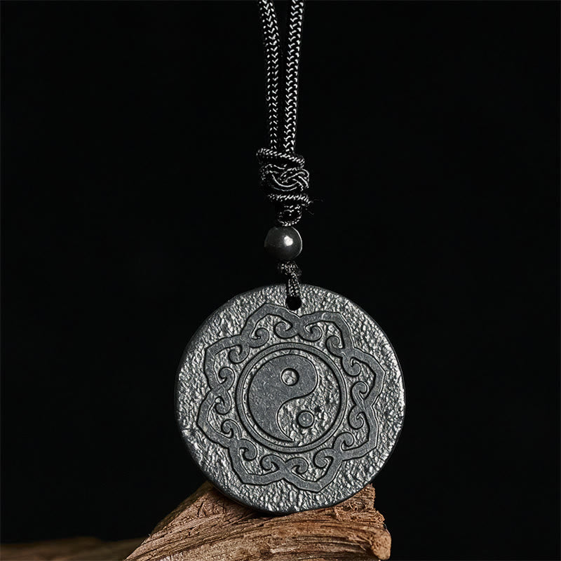 Silber Yin Yang Kette Anhänger Tai Chi Symbol Stärke