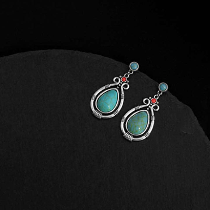Ohrringe Türkis Tropfen Stärke Silber Boho Schmuck spirituell Ohrhänger