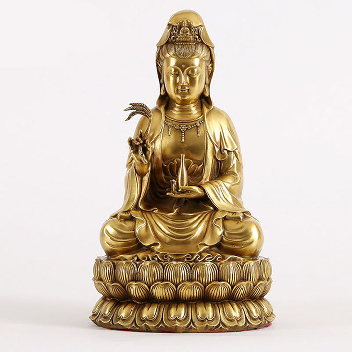 Statue Guanyin Weidenflasche Messing Harmonie Geschenk