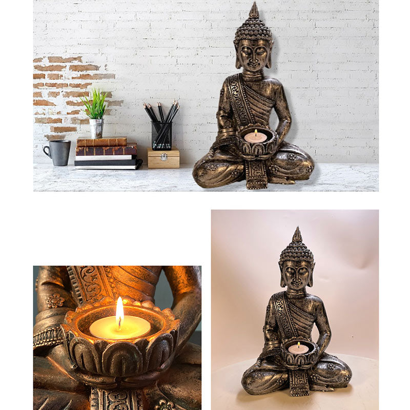Statuen Buddha Tibetisch Kerzenhalter Deko