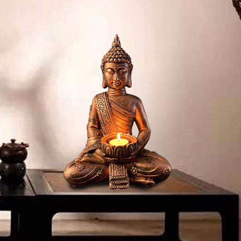 Statuen Buddha Tibetisch Kerzenhalter Feng Shui